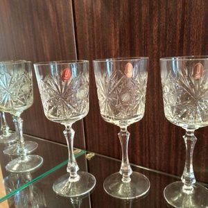 Borisov Hand Cut Crystal Stems from Belarus Set of 5